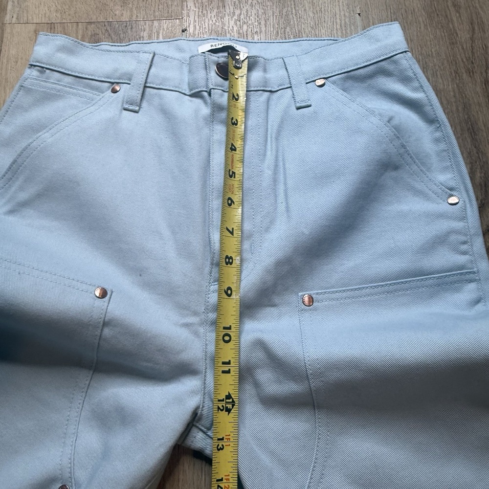 Renggli Boyfriend Fit High Rise Work Pant Light Blue Denim Cotton Size 26 - Picture 5 of 7